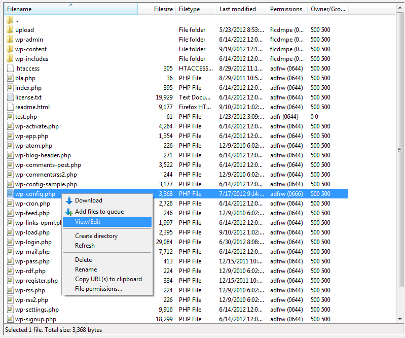 WordPress main directory and wp-config file WordPress main directory and wp-config file