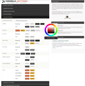 Parabola colour settings