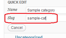 Category slug