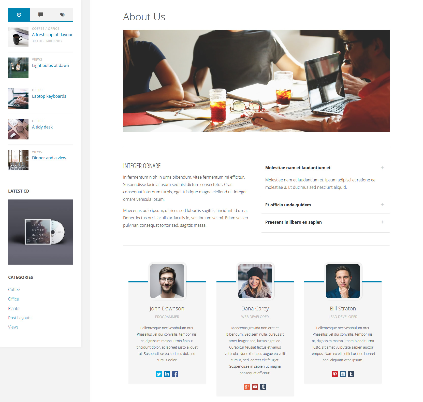 Fluida Plus About Page Template