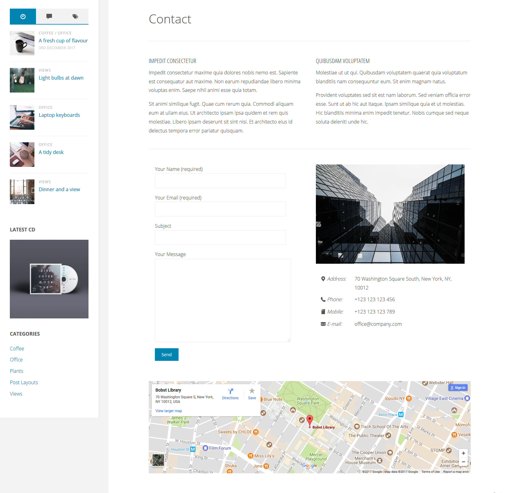 Fluida Plus Contact Page Template